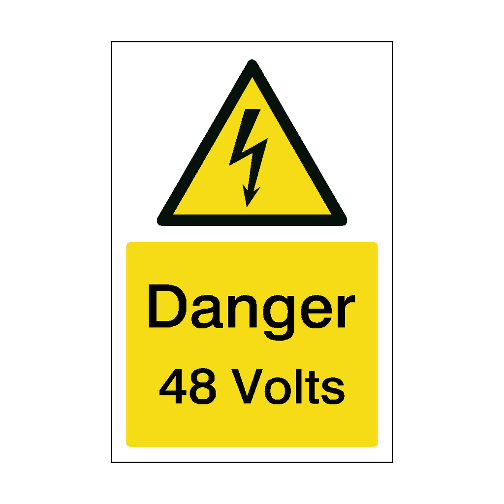 48 Volts Electrical Safety Sign | Safety-Label.co.uk