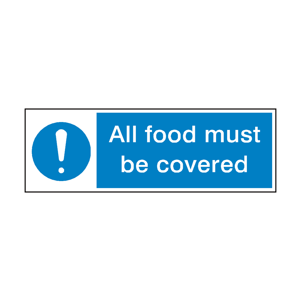 All Food Must Be Covered Hygiene Sticker | Safety-Label.co.uk