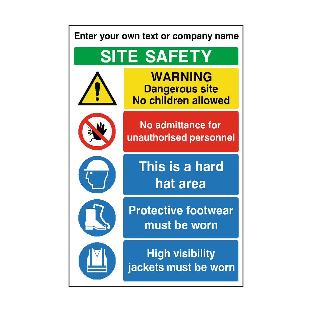 Site Entrance Sign Custom Text | Safety-Label.co.uk