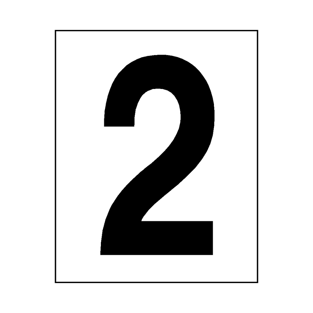 Number 2 Sign Black | Safety-Label.co.uk