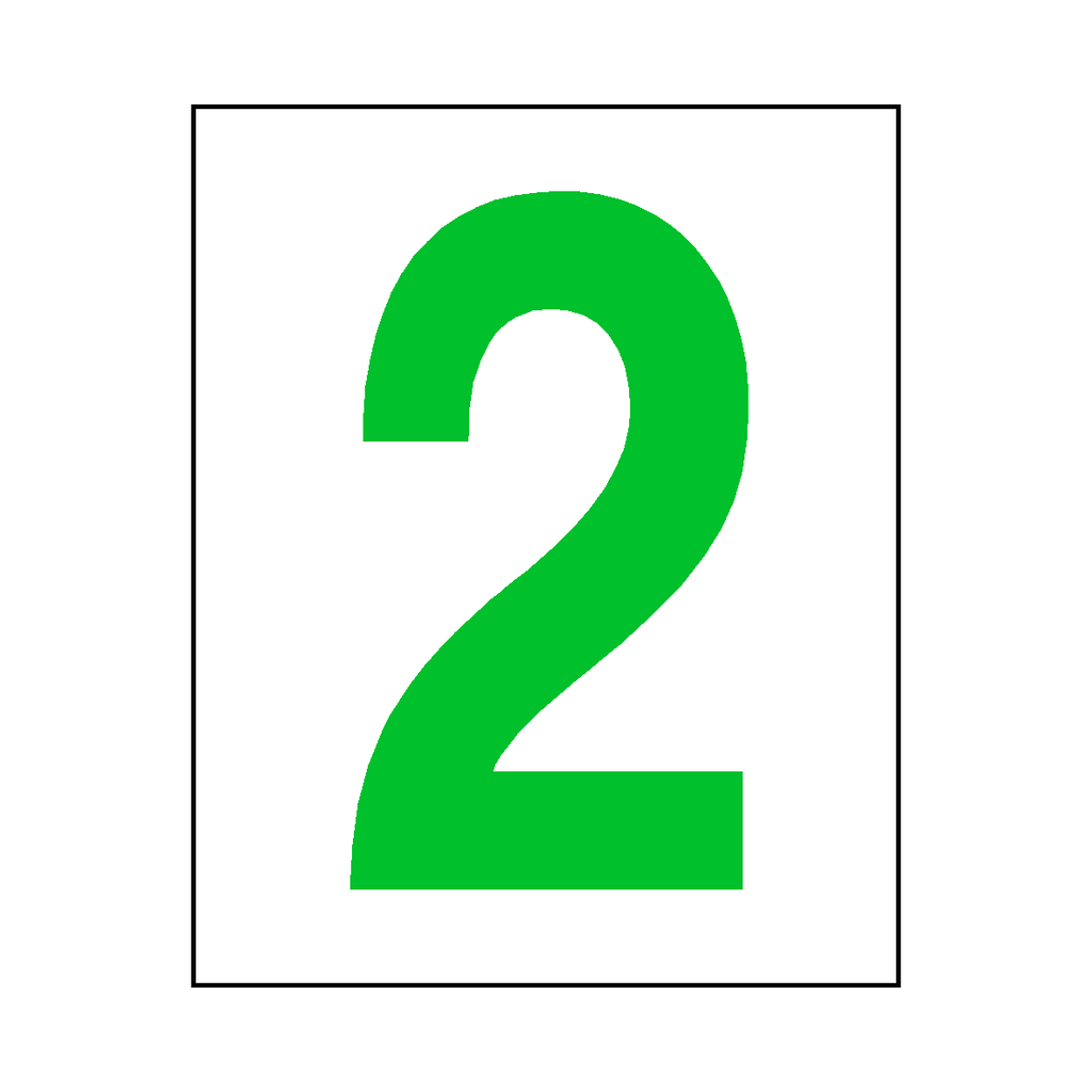 Number 2 Sign Green | Safety-Label.co.uk