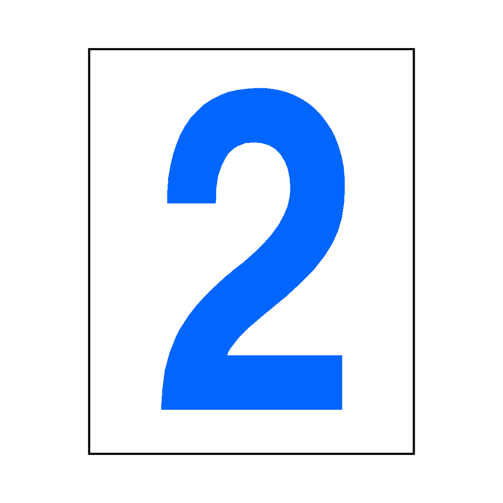 Number 2 Sign Blue | Safety-Label.co.uk