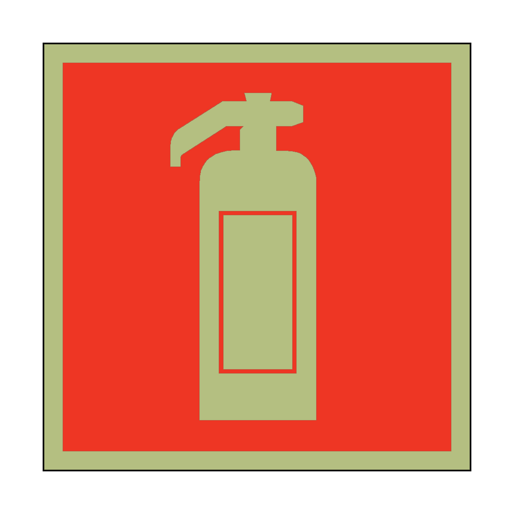 Photoluminescent Fire Extinguisher Symbol Safety Sign | Safety-Label.co.uk