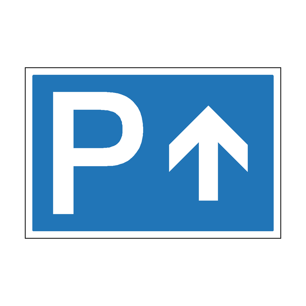 Parking P Sign Arrow Up (Blue)