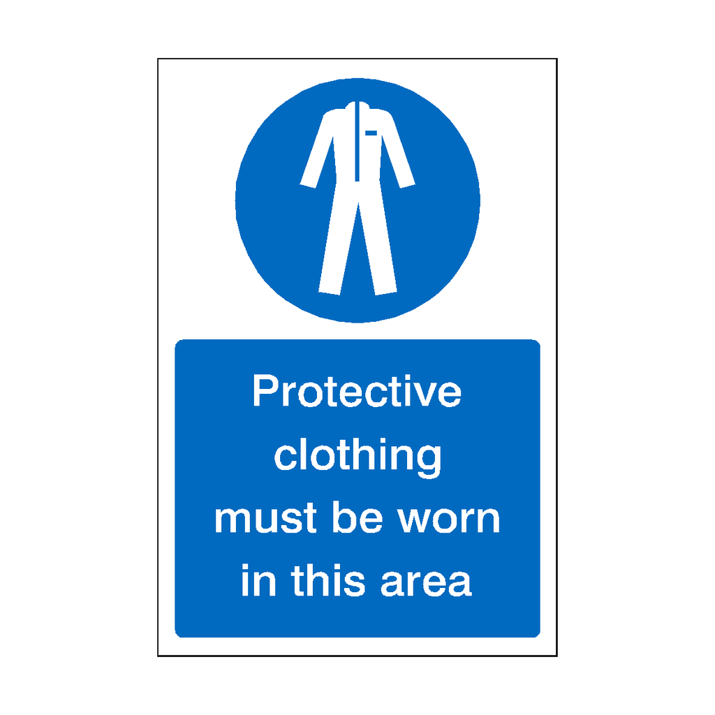 Protective Clothing Must Be Worn In This Area Sign | Safety-Label.co.uk