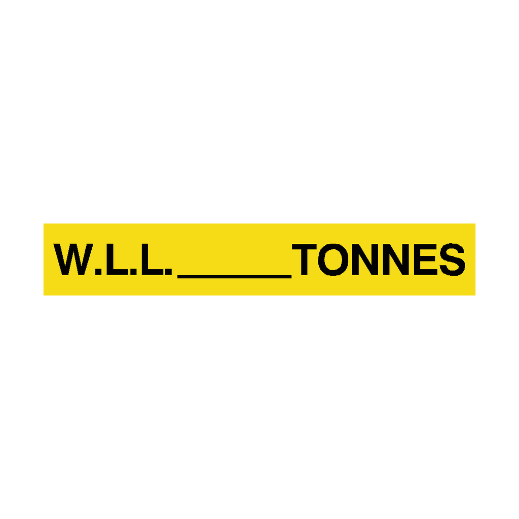 W.L.L Sign Tonnes Yellow | Safety-Label.co.uk