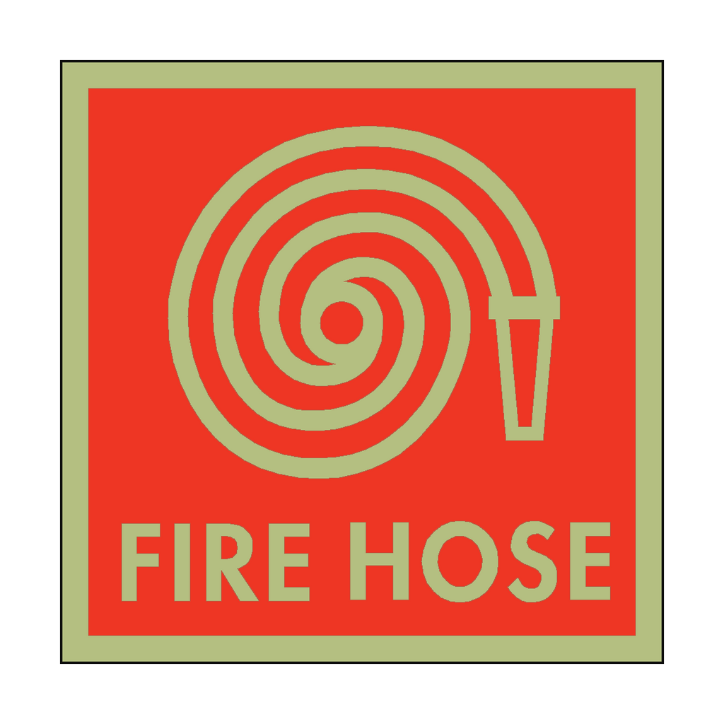 Photoluminescent Fire Hose Symbol Safety Sign | Safety-Label.co.uk