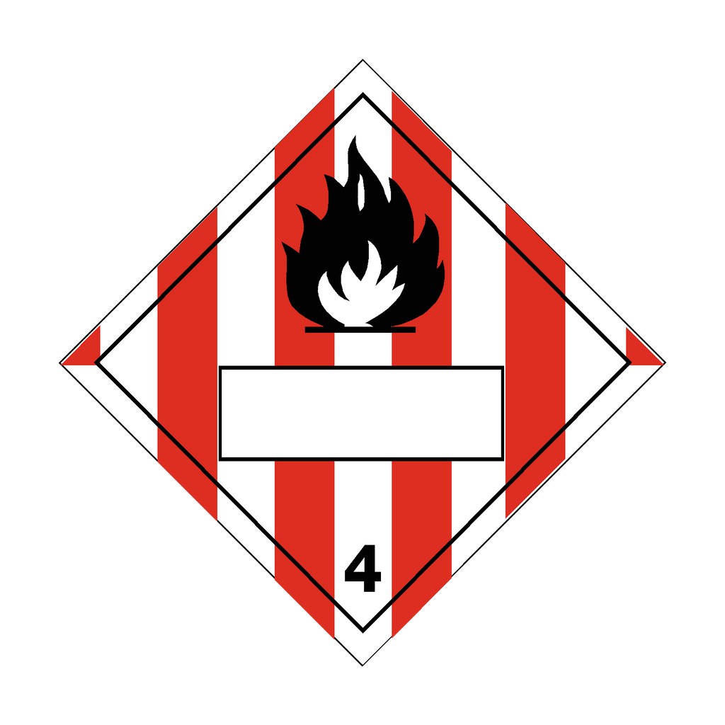 Flammable Solids 4 Text Box Sticker | Safety-Label.co.uk