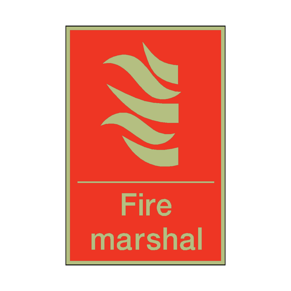 Photoluminescent Fire Marshal Sign | Safety-Label.co.uk