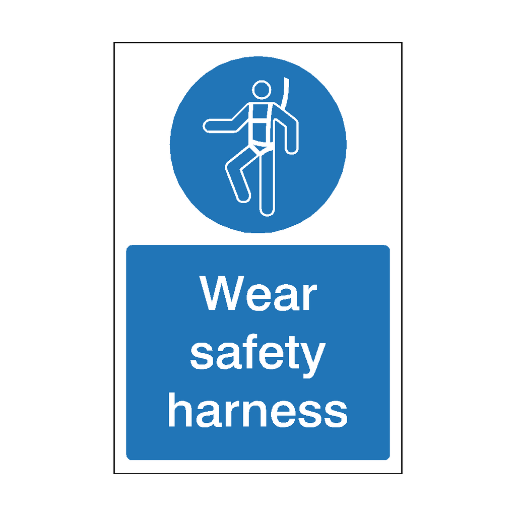 Wear Safety Harness Mandatory Sign | Safety-Label.co.uk