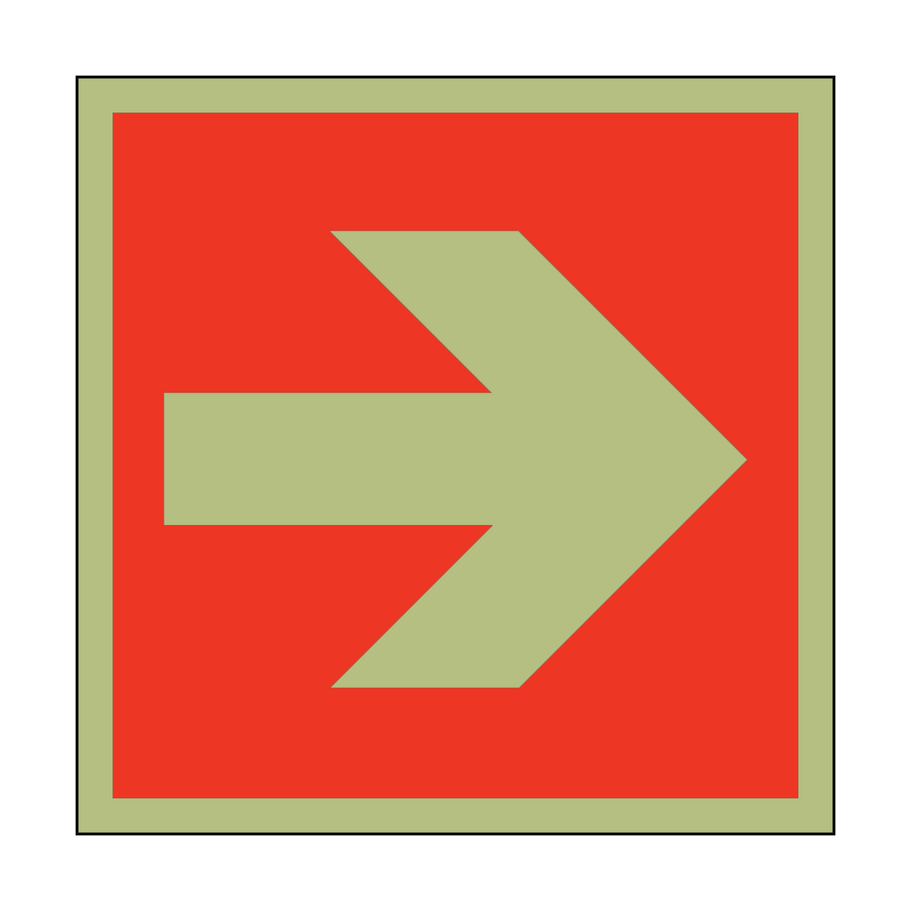 Photoluminescent Arrow Safety Sign Right | Safety-Label.co.uk