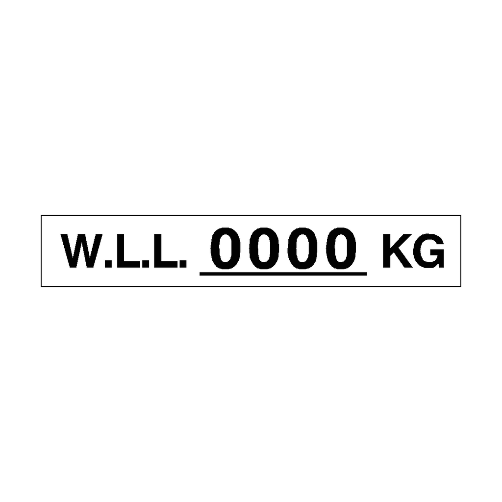 W.L.L Sign KG White Custom Weight | Safety-Label.co.uk