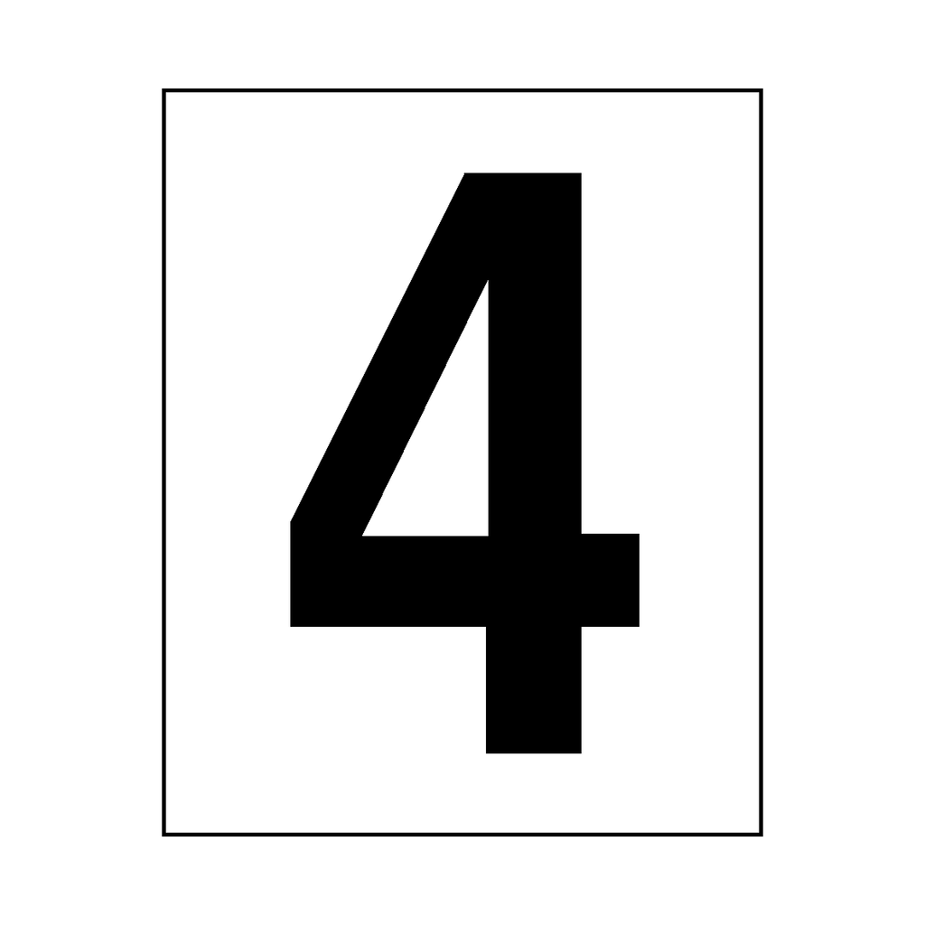 Number 4 Sign Black | Safety-Label.co.uk