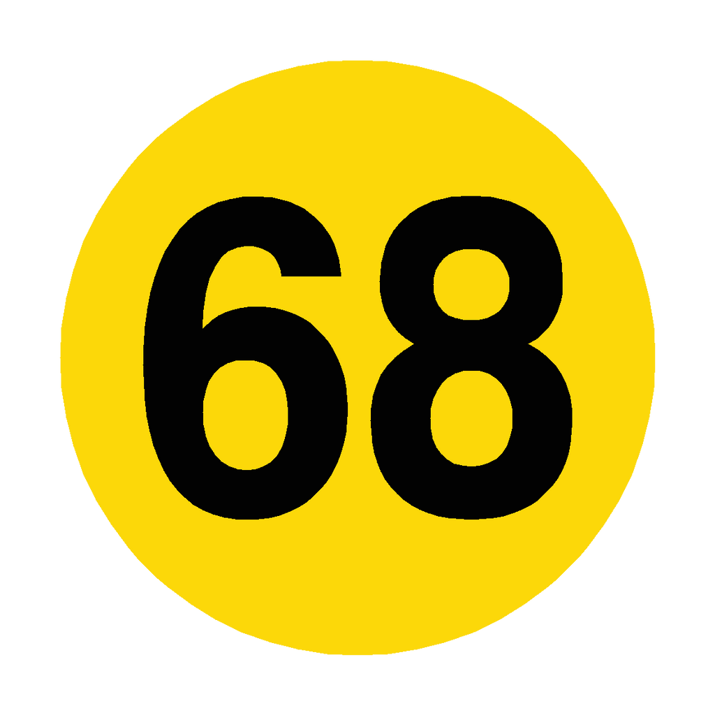 Number 68 Floor Marker | Safety-Label.co.uk