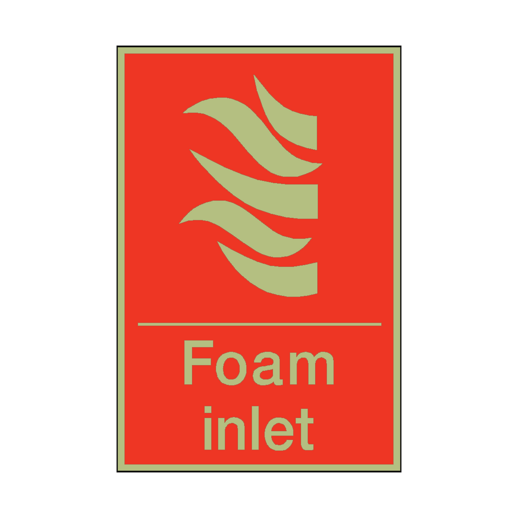 Photoluminescent Foam Inlet Sign | Safety-Label.co.uk