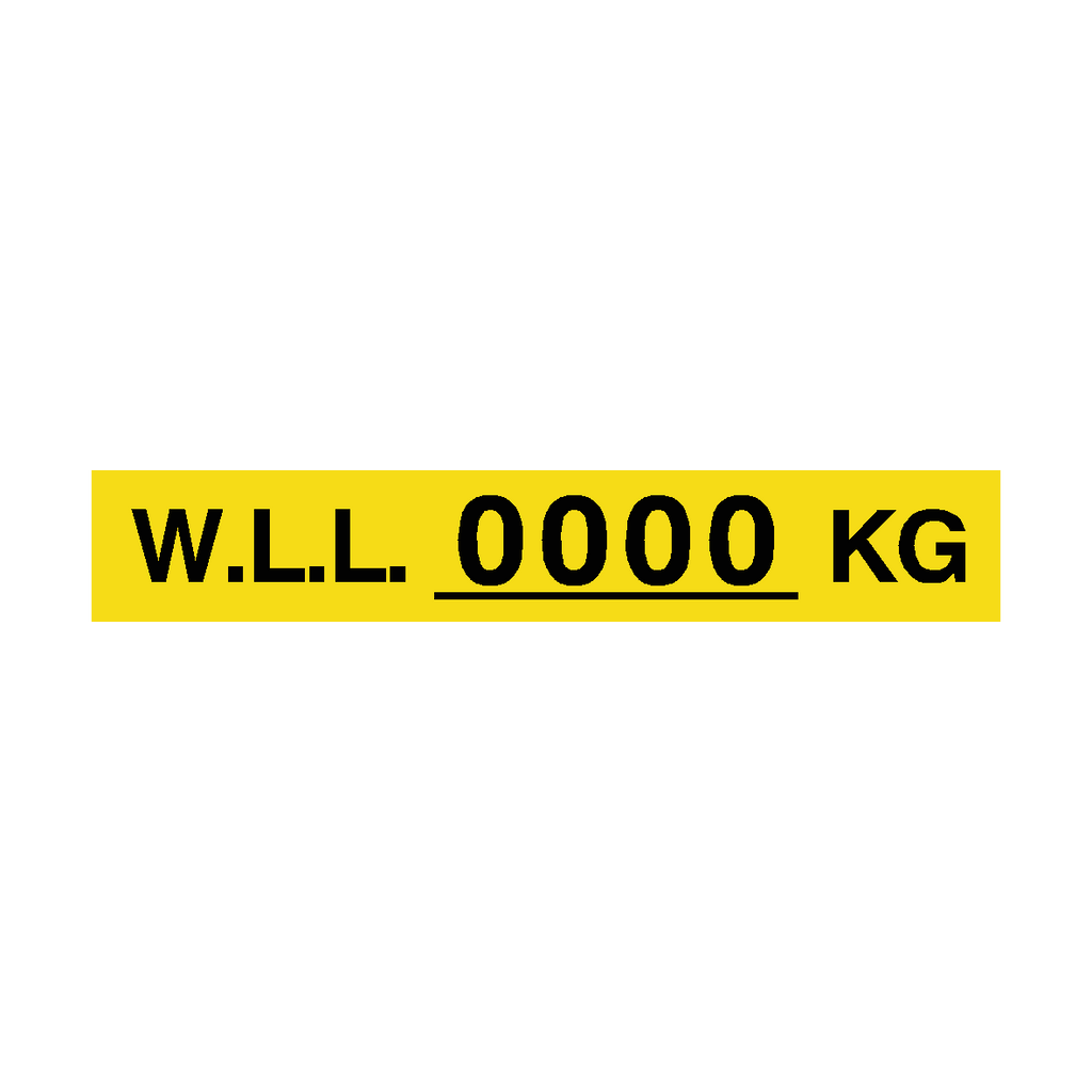 W.L.L Sign KG Yellow Custom Weight | Safety-Label.co.uk