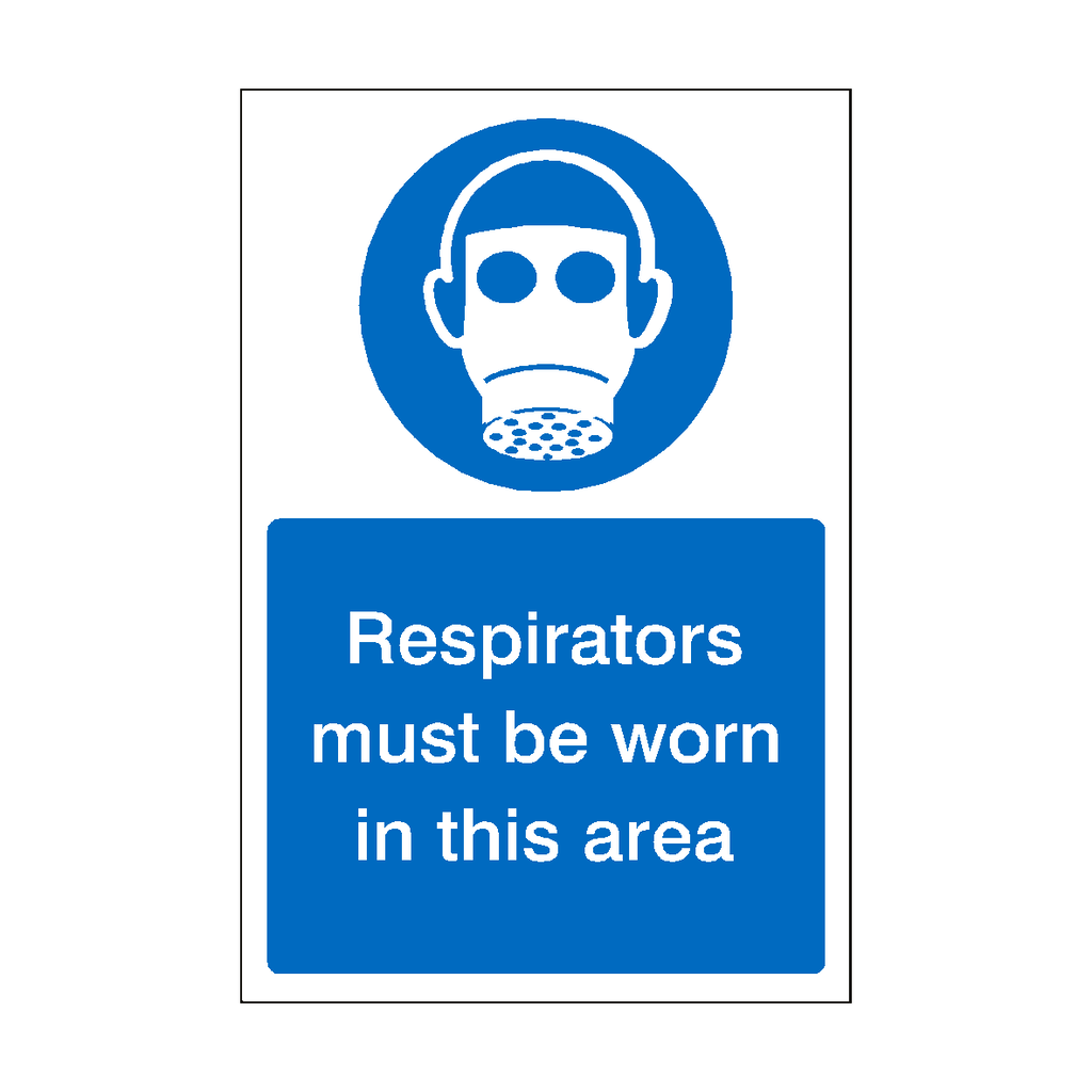 Respirators Must Be Worn In This Area Sign | Safety-Label.co.uk