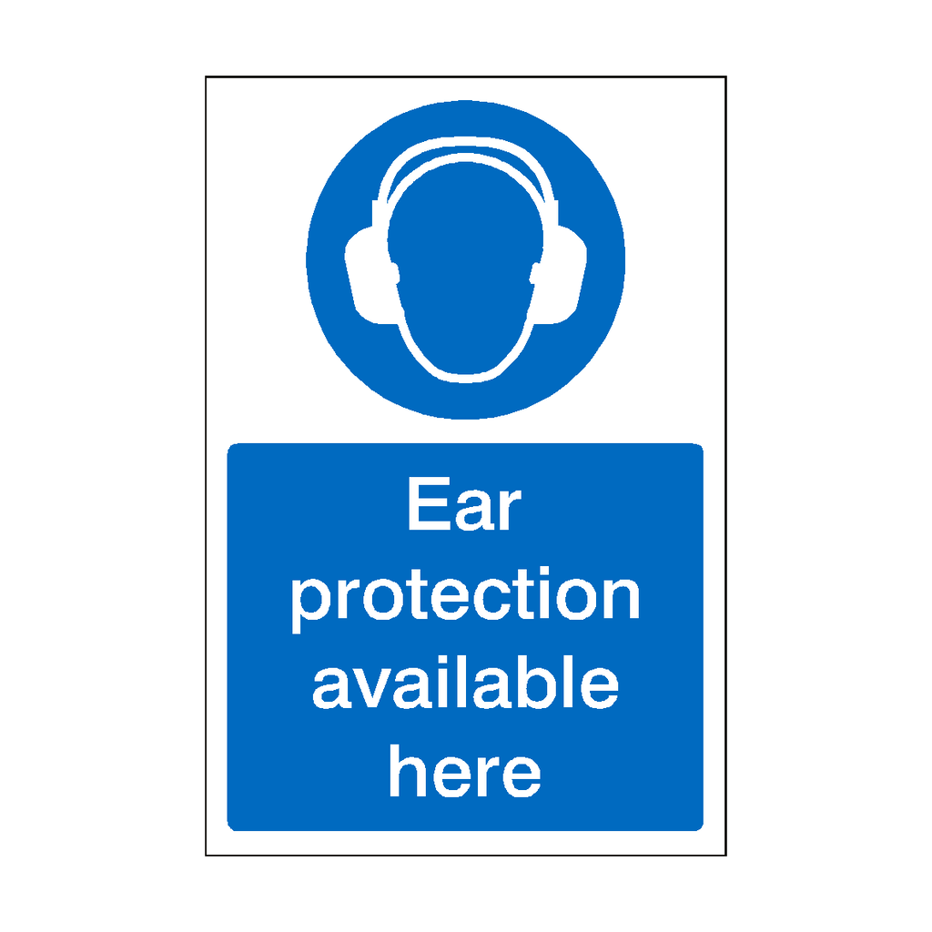 Ear Protection Available Here Sign | Safety-Label.co.uk