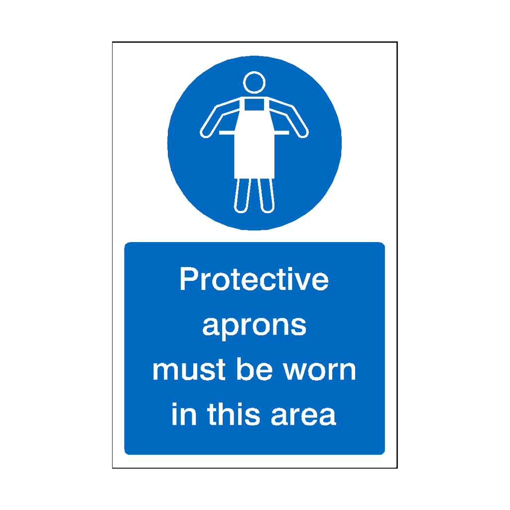 Protective Aprons Must Be Worn In This Area Sign | Safety-Label.co.uk