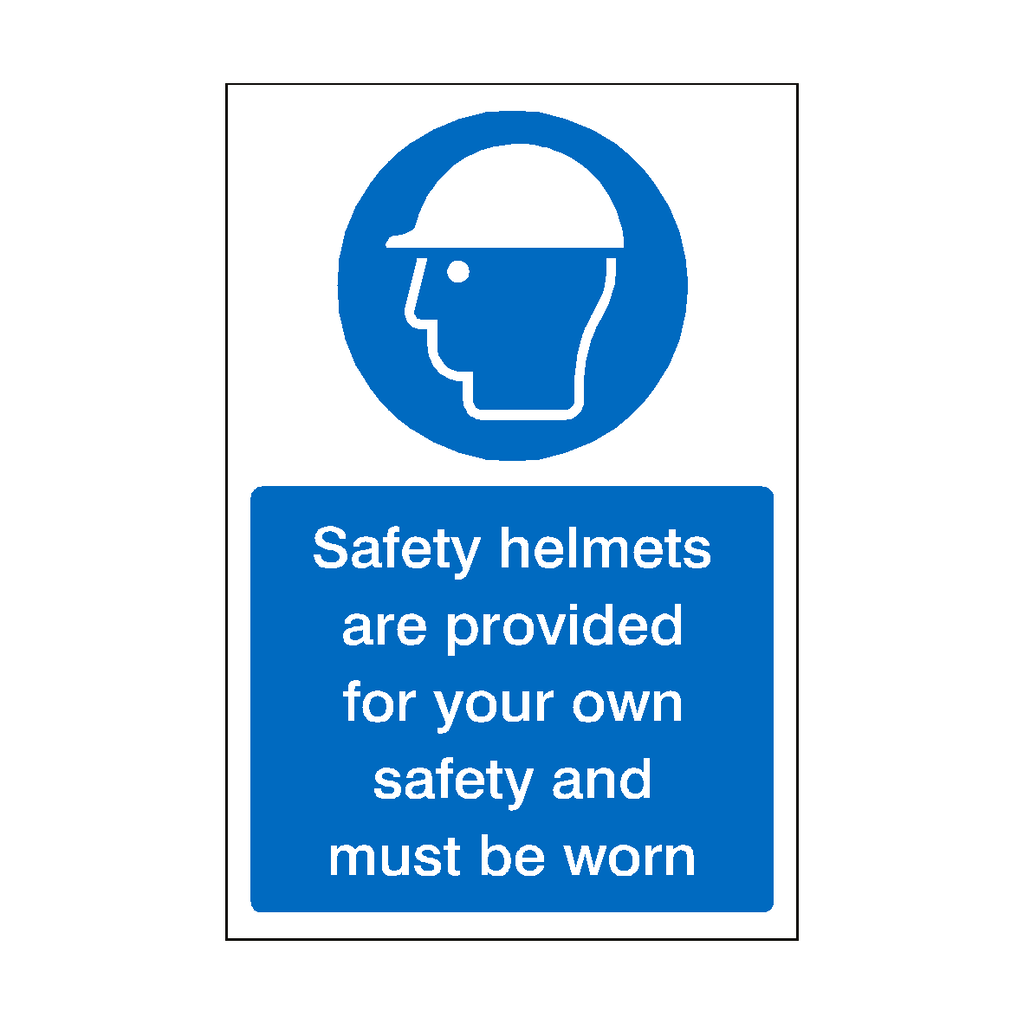 Safety Helmets Provided Safety Sign