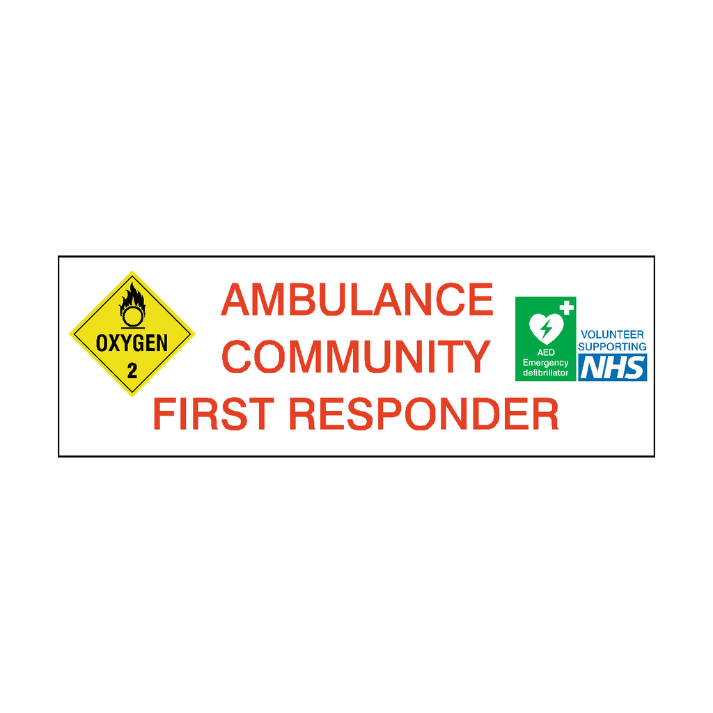 Ambulance Community First Responder Sign | Safety-Label.co.uk