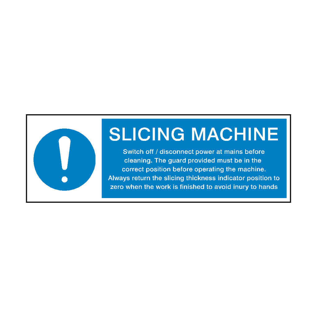 Slicing Machine Instructions Hygiene Sticker | Safety-Label.co.uk