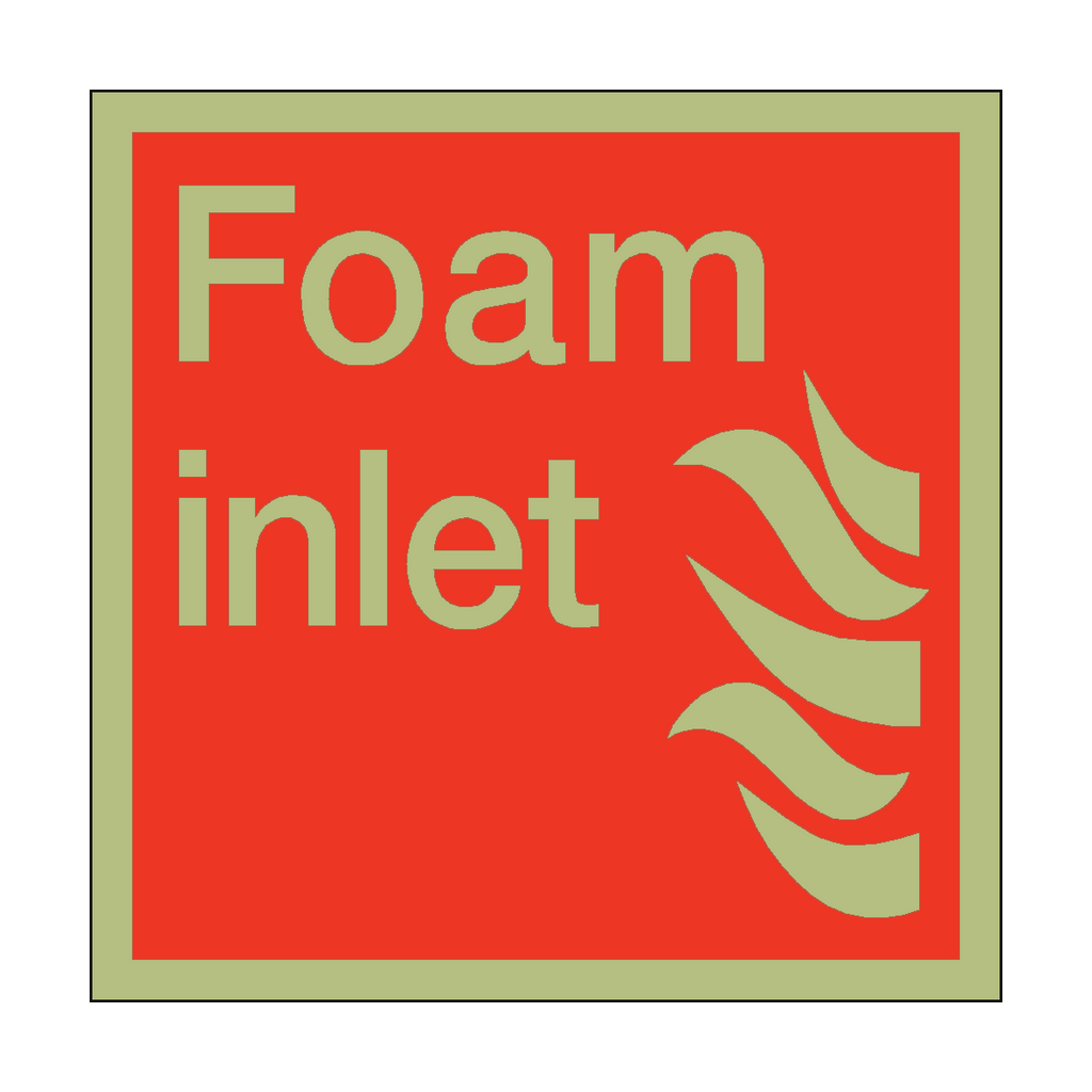 Photoluminescent Foam Inlet Square Sign | Safety-Label.co.uk