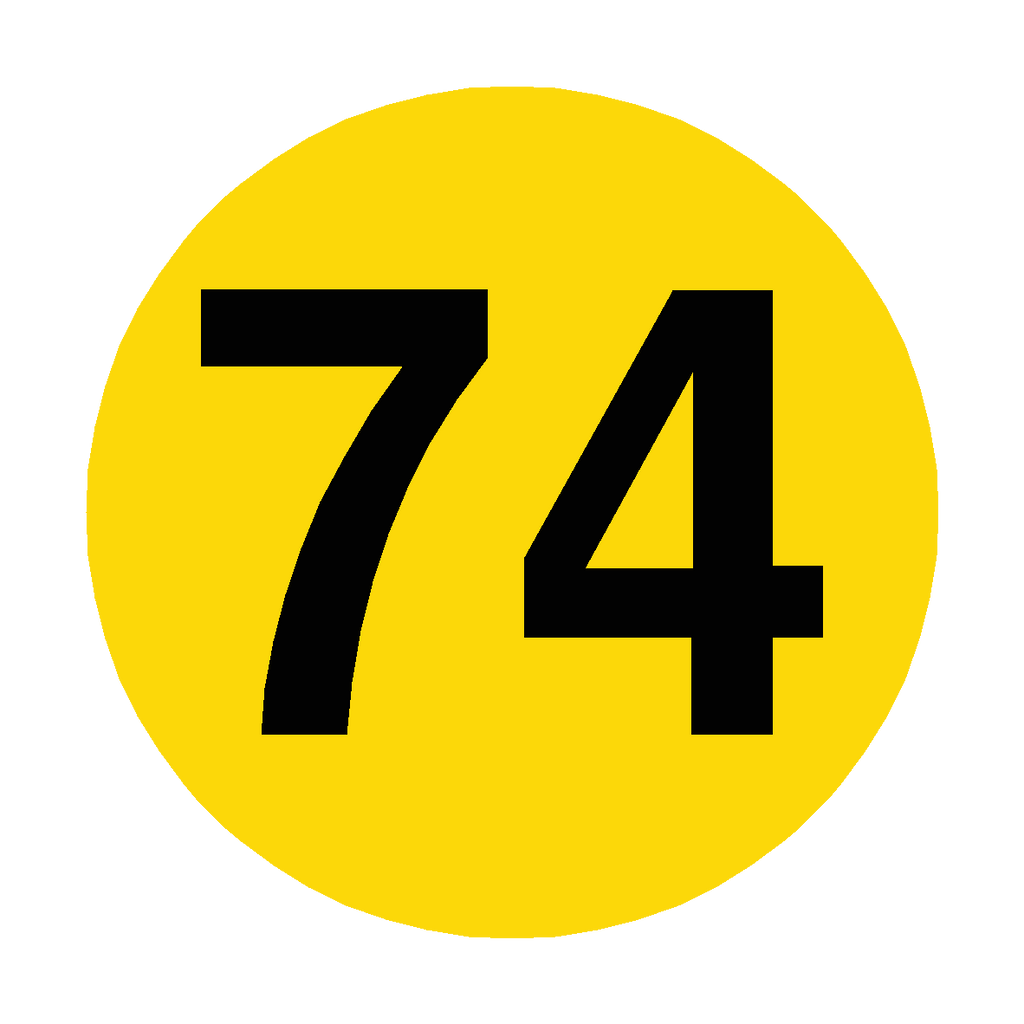 Number 74 Floor Marker | Safety-Label.co.uk