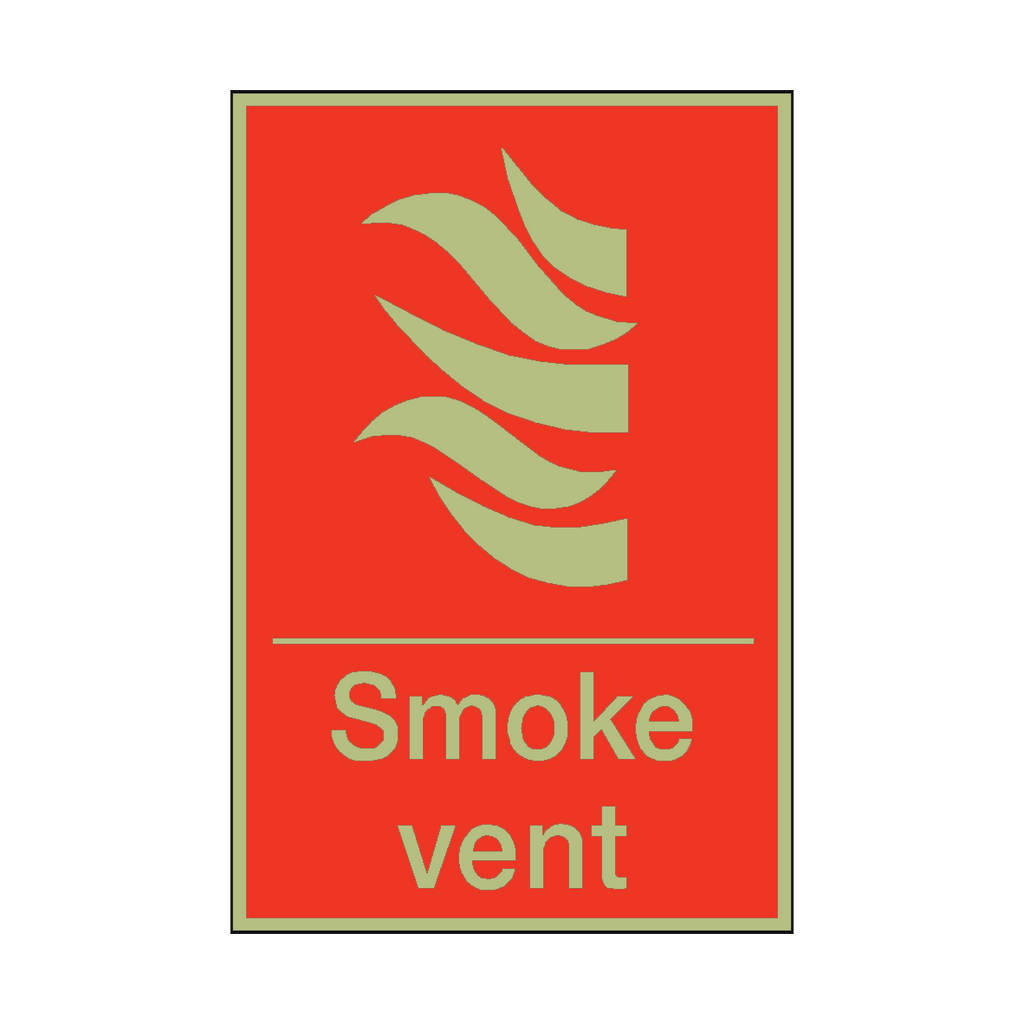 Photoluminescent Smoke Vent Sign | Safety-Label.co.uk