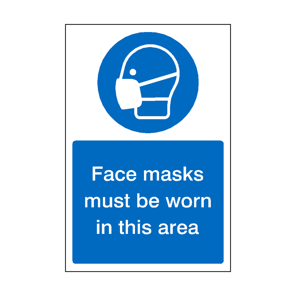 Face Masks Must Be Worn In This Area Sign | Safety-Label.co.uk