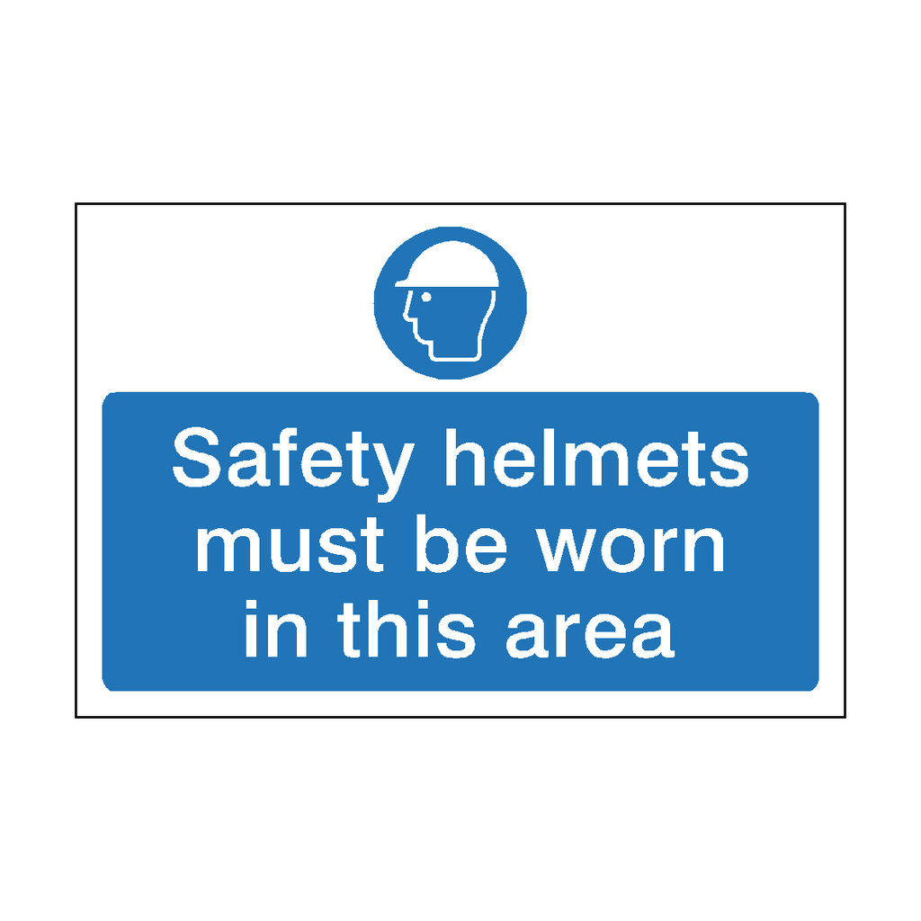 Safety Helmets Must Be Worn Safety Sign | Safety-Label.co.uk