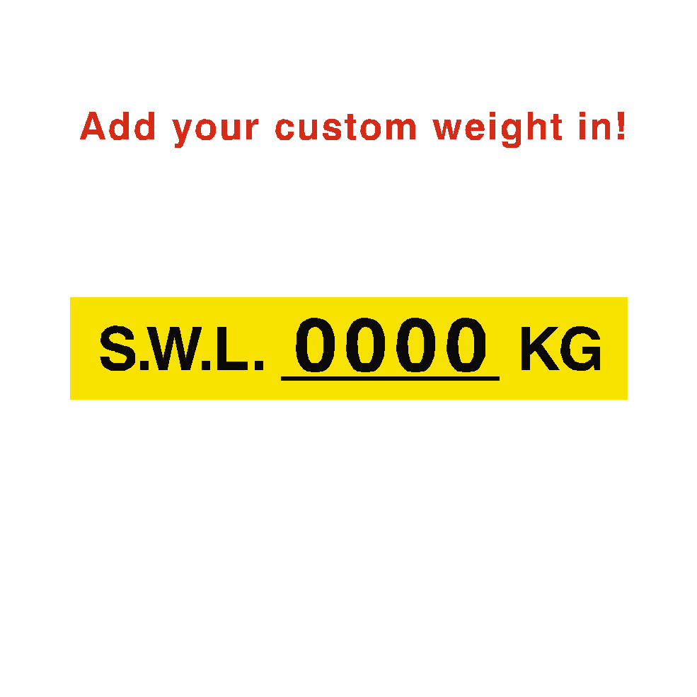 S.W.L Sign KG Yellow Custom Weight | Safety-Label.co.uk