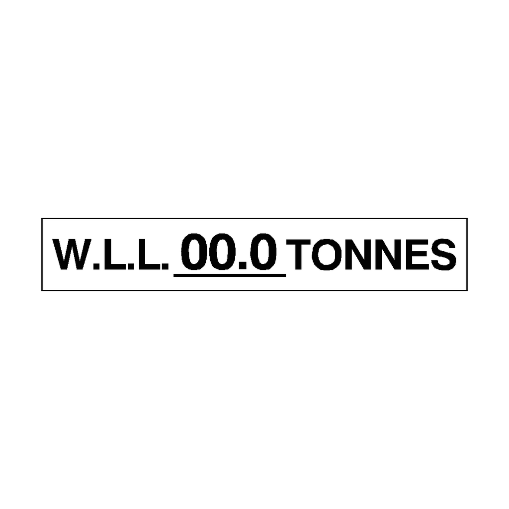 W.L.L Sign Tonnes White Custom Weight | Safety-Label.co.uk