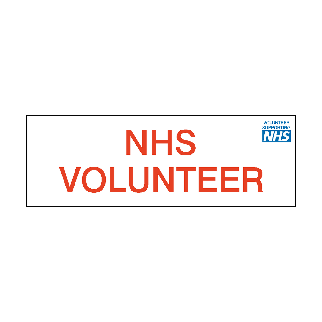 NHS Volunteer Sign | Safety-Label.co.uk