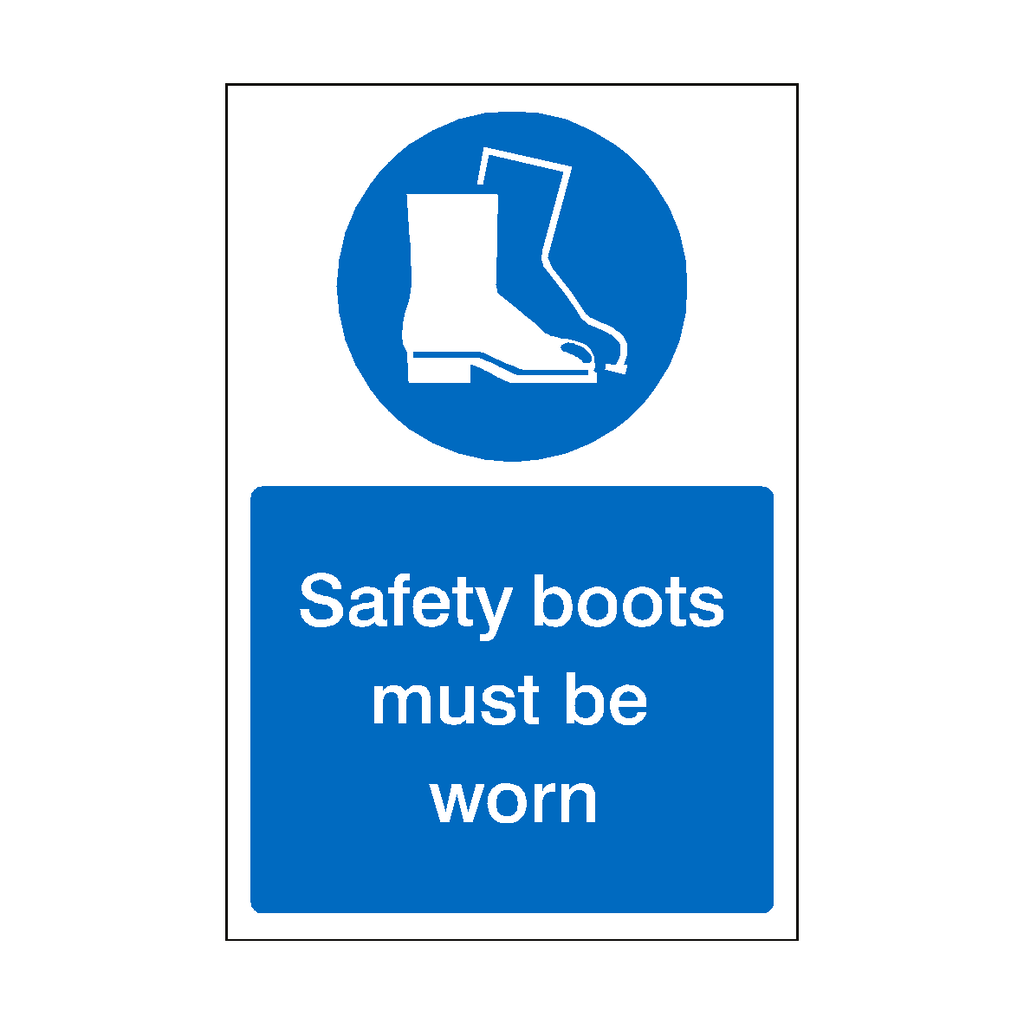 Safety Boots Must Be Worn Sign | Safety-Label.co.uk