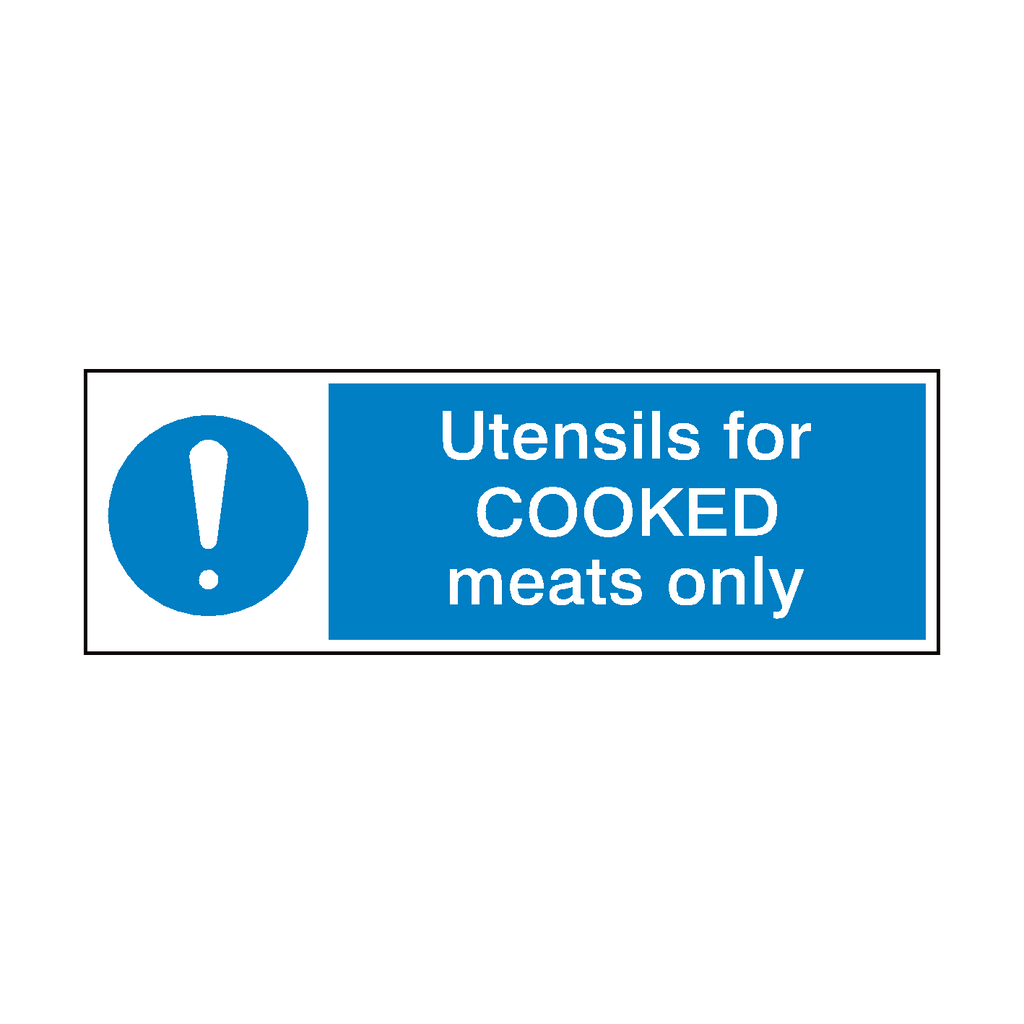 Utensils For Cooked Meat Hygiene Sticker | Safety-Label.co.uk