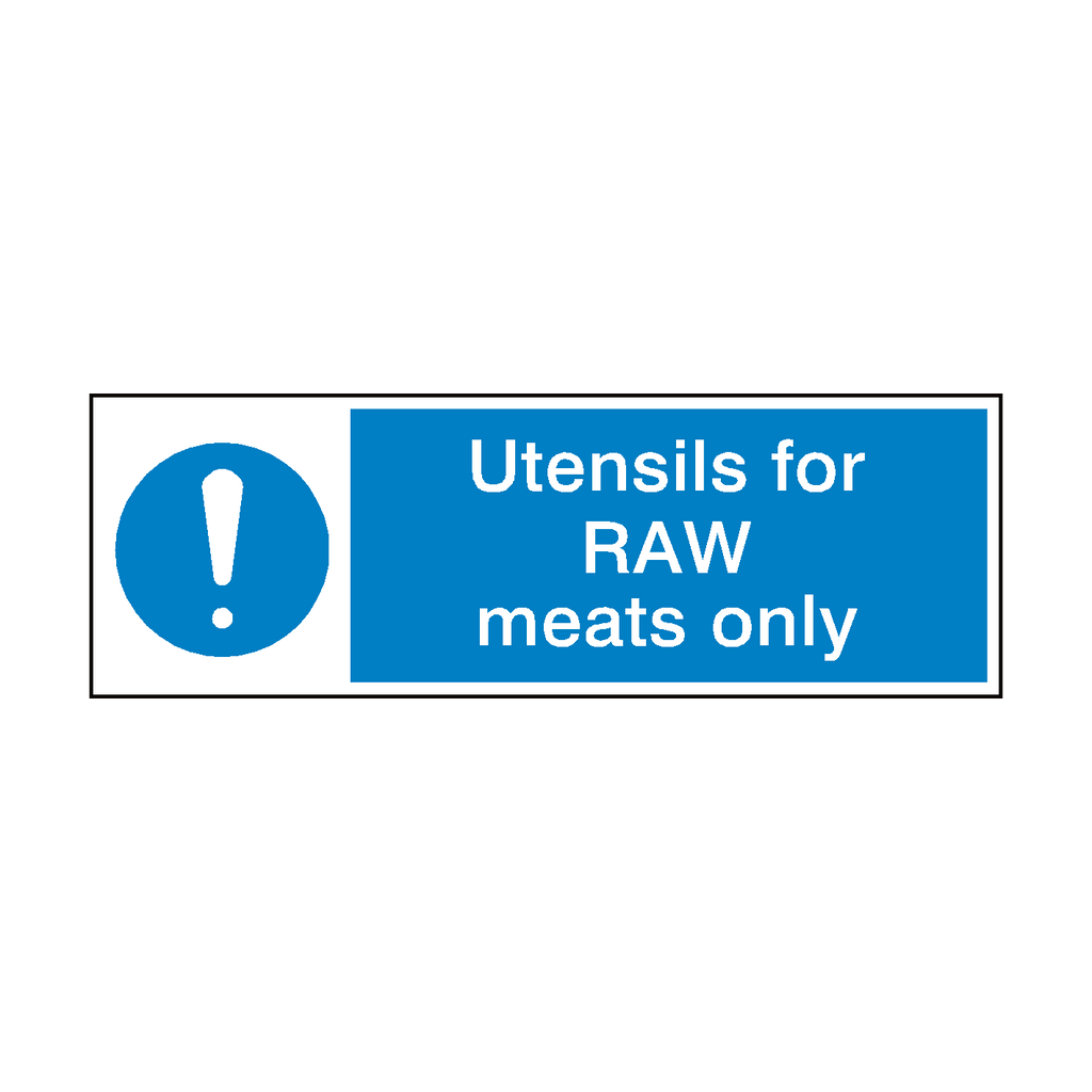 Utensils For Raw Meat Hygiene Sticker | Safety-Label.co.uk