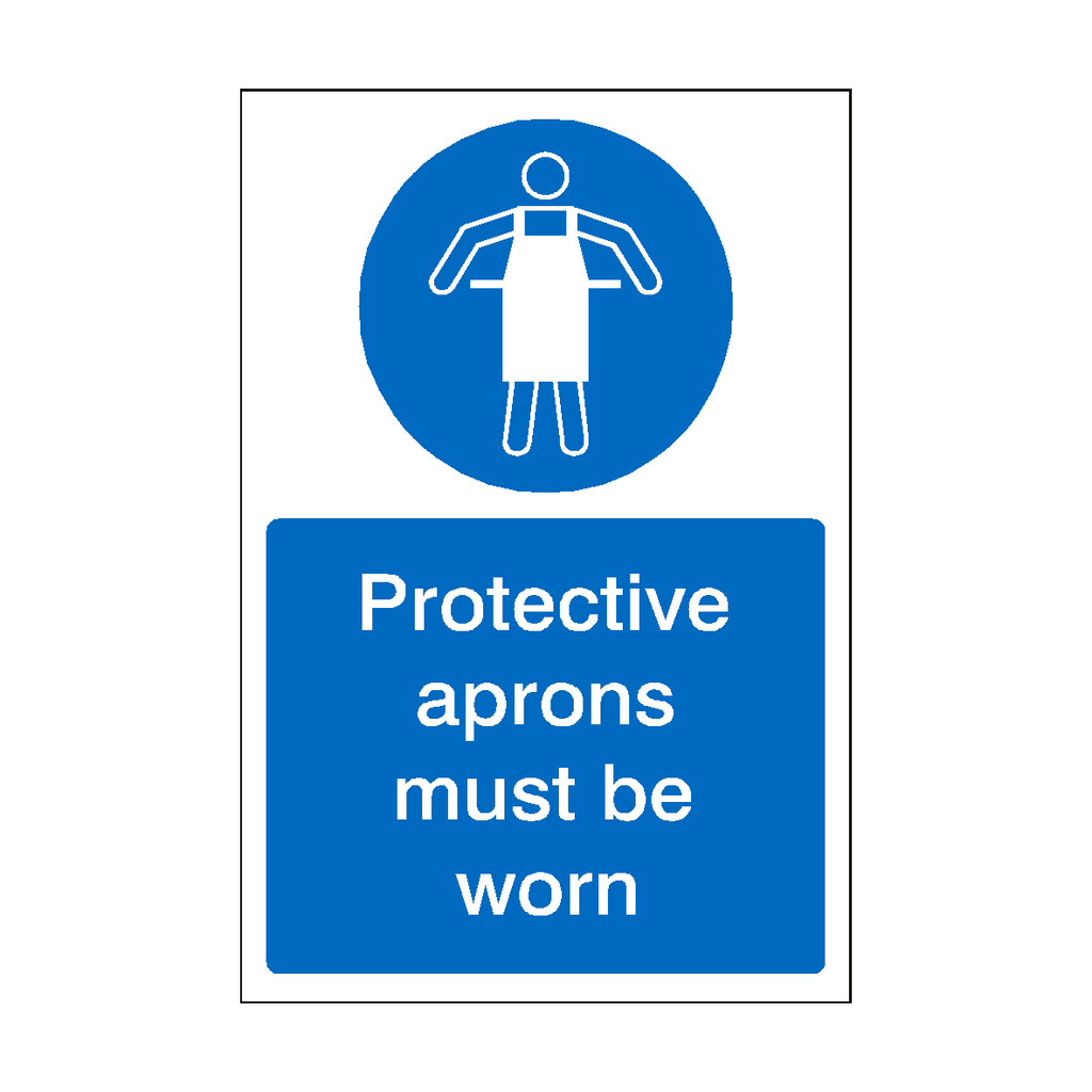 Protective Aprons Must Be Worn Sign | Safety-Label.co.uk