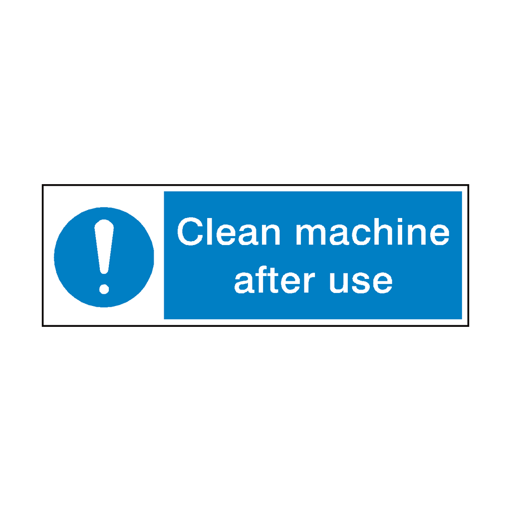 Clean Machine After Use Hygiene Sticker | Safety-Label.co.uk