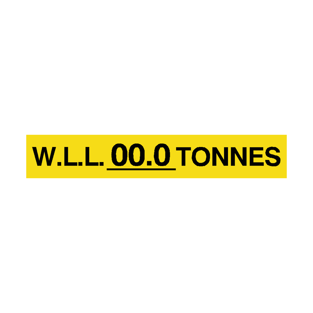 W.L.L Sign Tonnes Yellow Custom Weight | Safety-Label.co.uk