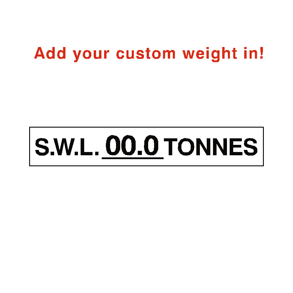 S.W.L Sign Tonnes White Custom Weight | Safety-Label.co.uk