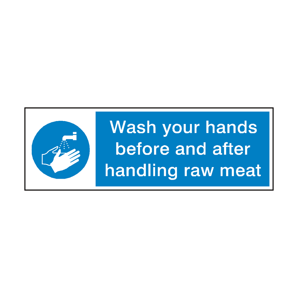 Wash Your Hands After Handling Raw Meat Sticker | Safety-Label.co.uk