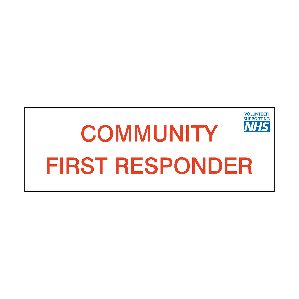 Community First Responder NHS Sign | Safety-Label.co.uk