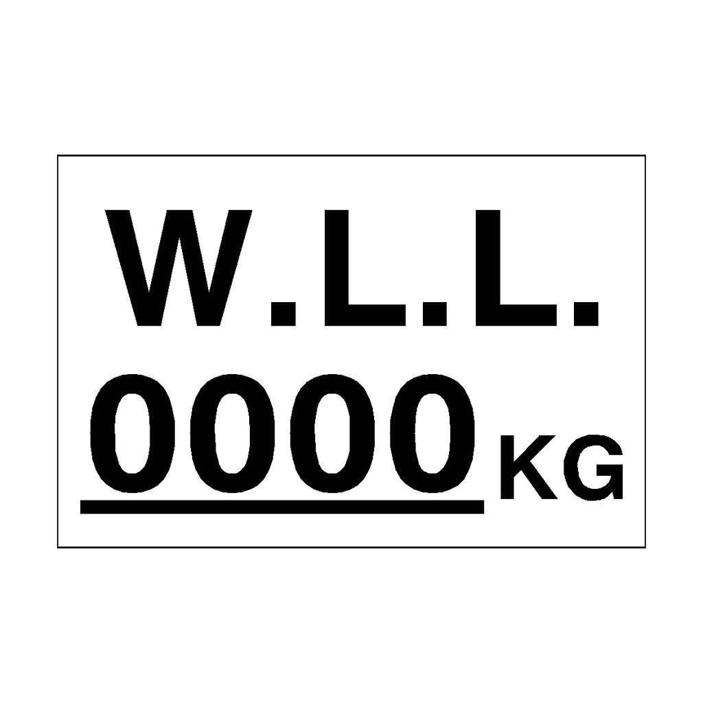 W.L.L Sign KG White Custom Weight | Safety-Label.co.uk