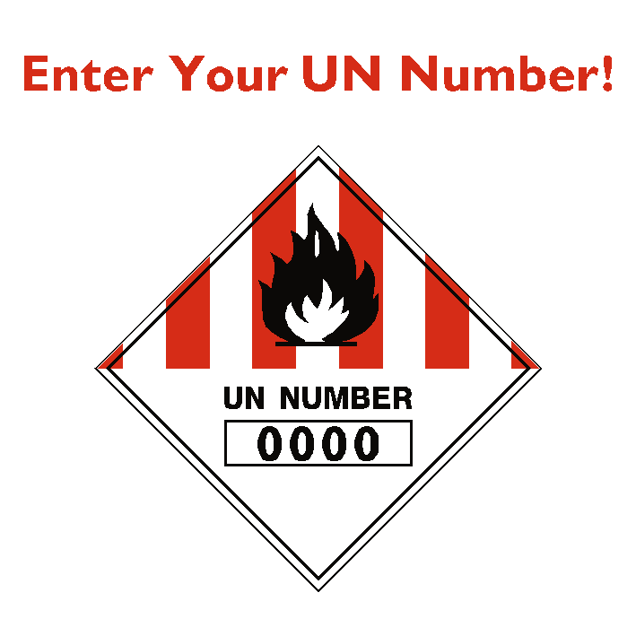 Custom UN Number Hazchem Sign