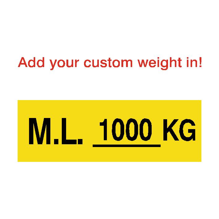 Max Load Sign Kg Yellow Custom Weight