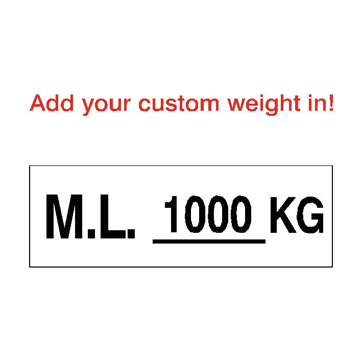 Max Load Sign Kg White Custom Weight