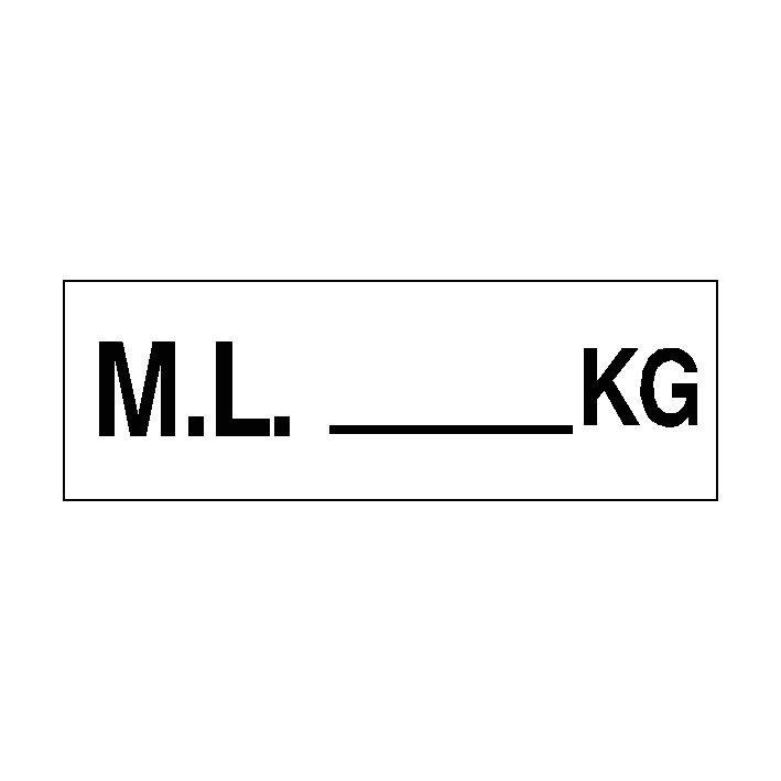 Maximum Load Sign Kg White