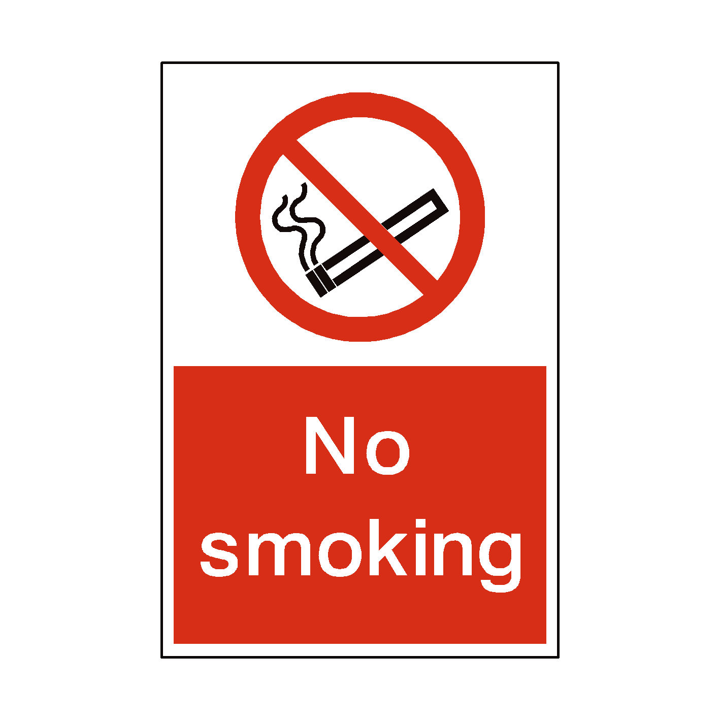 No Smoking Portrait Sign - 450mm X 300mm 