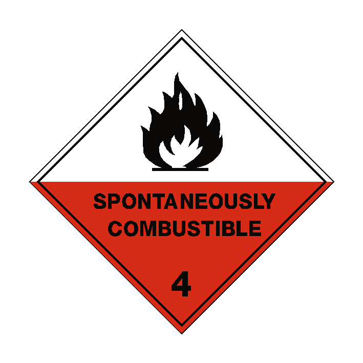 Spontaneously Combustible 4 Sign | Safety-Label.co.uk